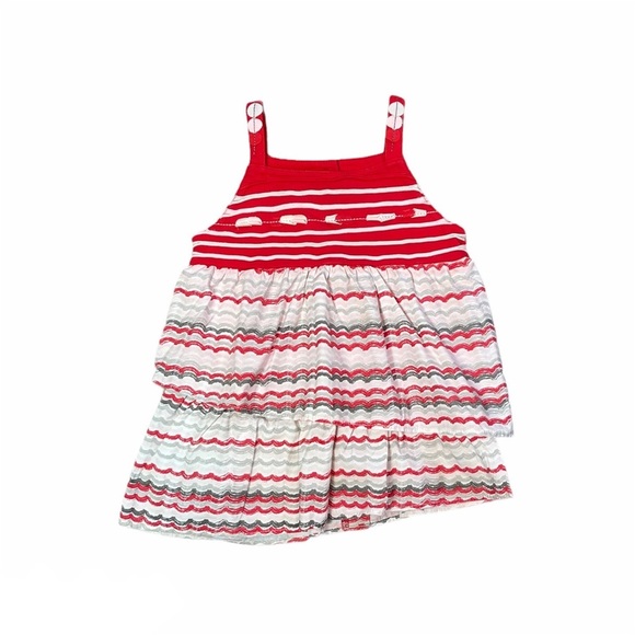 Deux par deux Red Tiered Girls Dress 2 - Picture 1 of 5